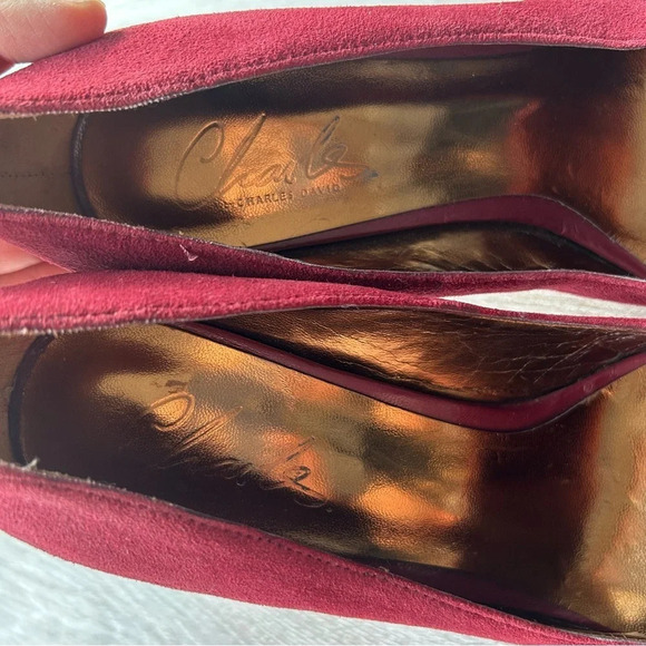 Charles David Burgundy Suede Leather  Pumps - Picture 7 of 15